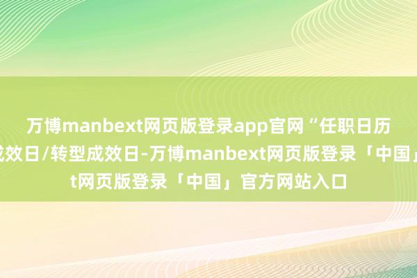 万博manbext网页版登录app官网“任职日历”为基金合同成效日/转型成效日-万博manbext网页版登录「中国」官方网站入口